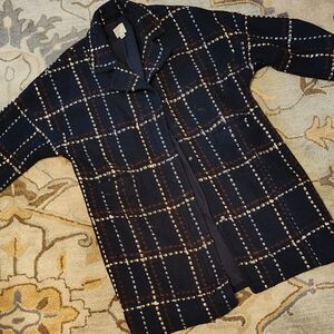 Halogen Black and Brown Plaid Jacket